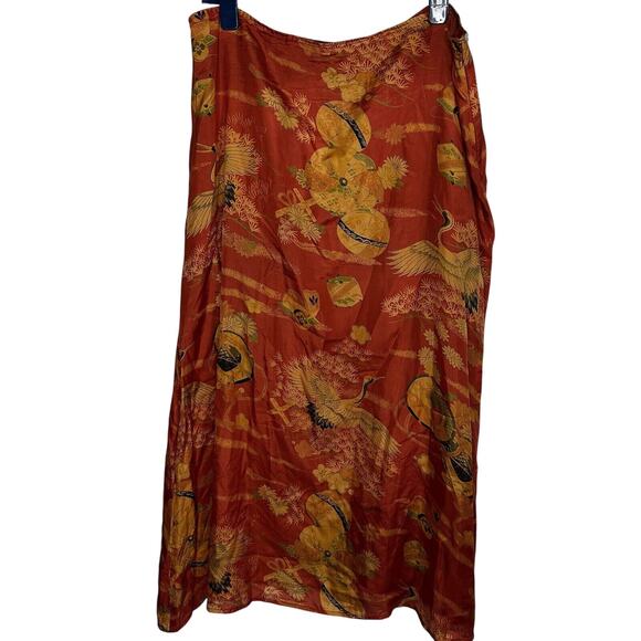 April Cornell skirt Silk Swan XL NWOT ORIENTAL Crane SWAN